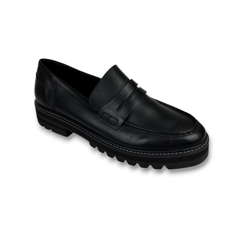 Aster Lug Sole Penny Loafers‎ Womens Size 11 Black Leather Chunky Academia Y2K